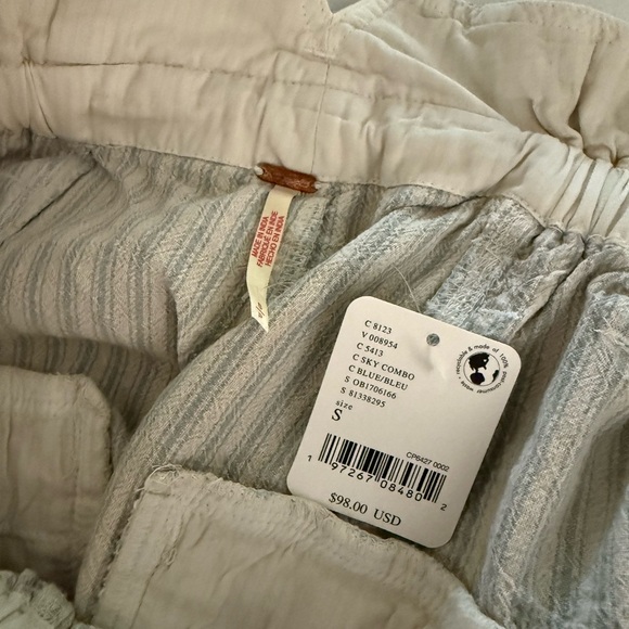 Free People Striped cropped Pants Sky Combo - Picture 4 of 4